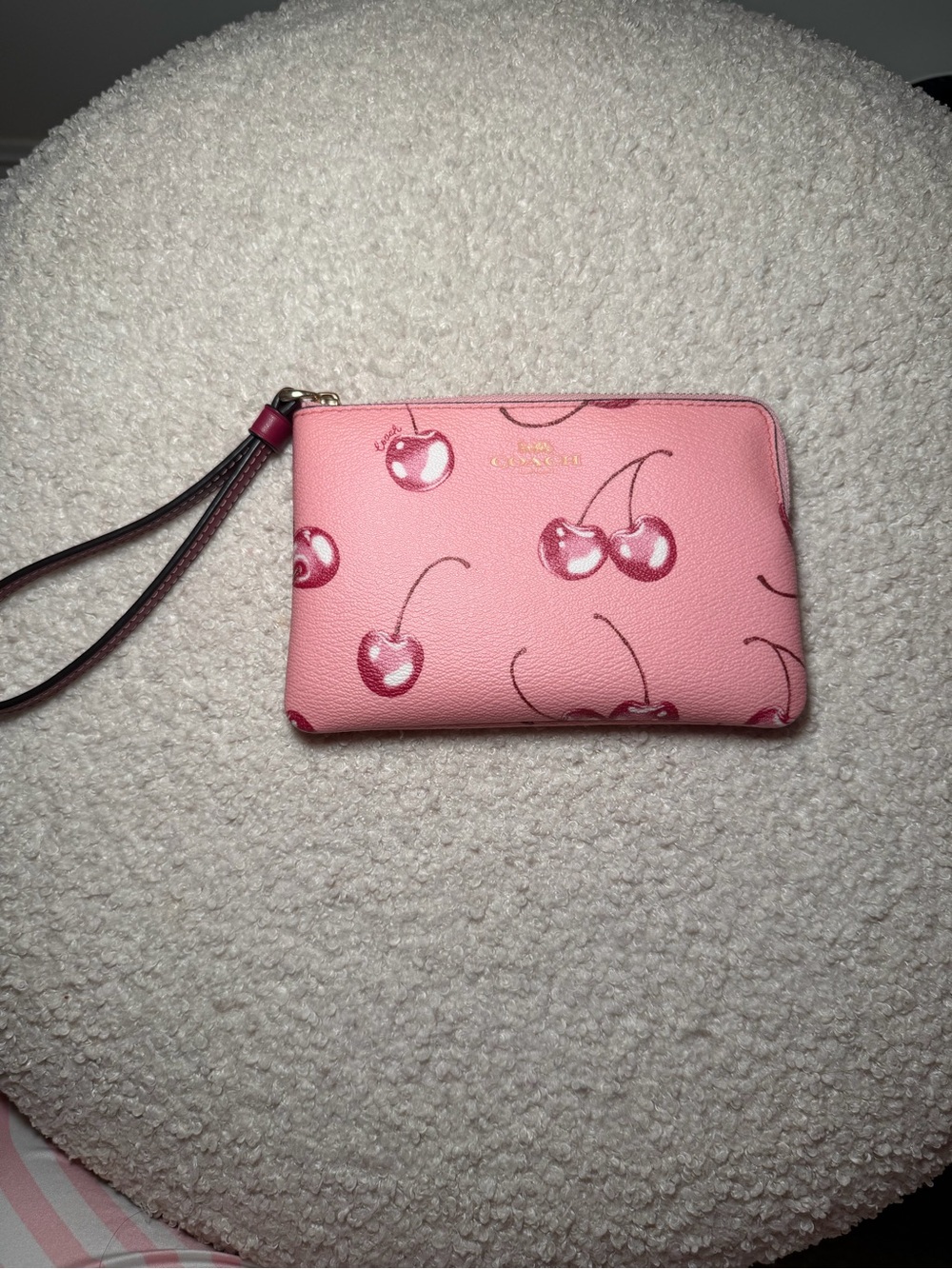 Coach Pink Cherry Wristlet Pouch